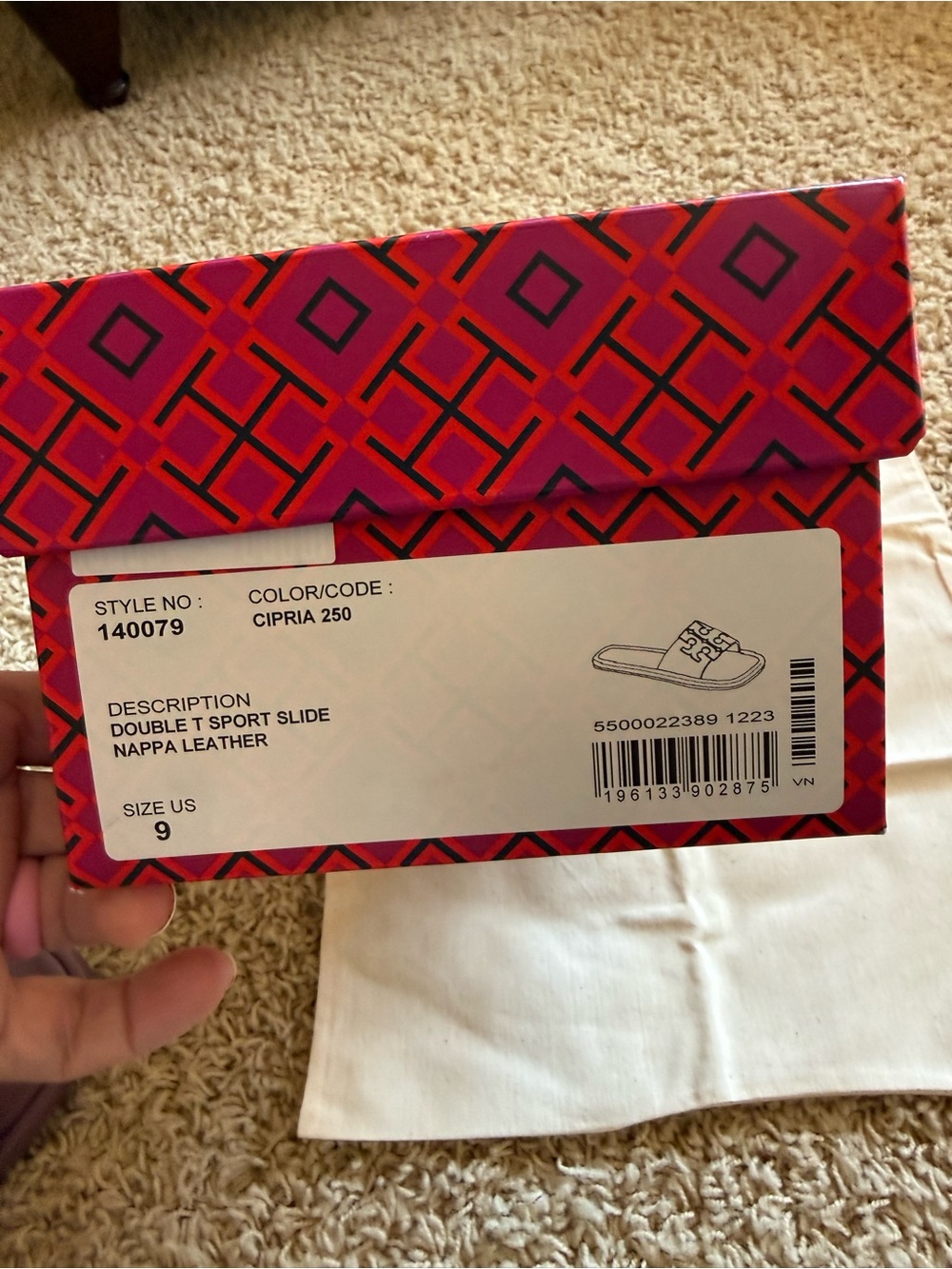 Tory Burch Lilac Logo Slide Sandals - Picture 5 of 6